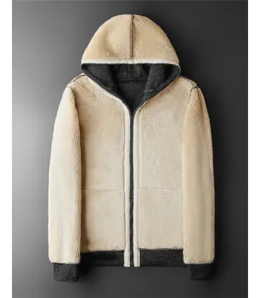 Veste à capuche en laine d\'agneau pour homme et femme, manteau chaud, manches longues, sweats à