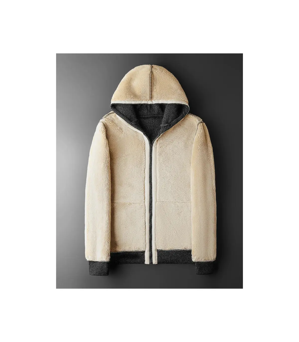 Veste à capuche en laine d\'agneau pour homme et femme, manteau chaud, manches longues, sweats à