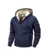 Veste d\'hiver à fermeture éclair pour hommes, polaire chaude, coupe-vent, sweat à capuche, Card