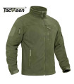 Chaqueta polar para hombre suave y cálida cortavientos con cremallera completa y bolsillos con cremallera.