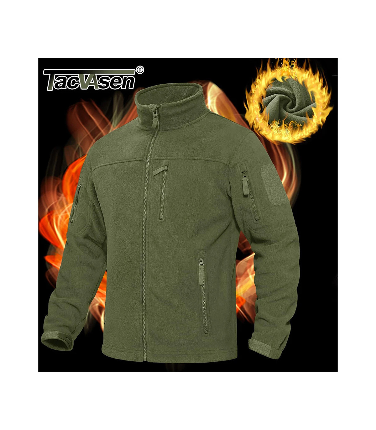 TACVASEN Veste polaire pour homme douce et chaude coupe-vent manteau zippé complet poches zippé