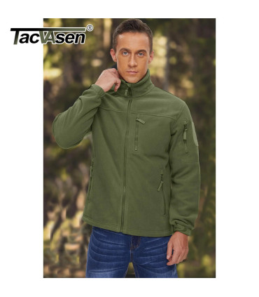 TACVASEN Veste polaire pour homme douce et chaude coupe-vent manteau zippé complet poches zippé
