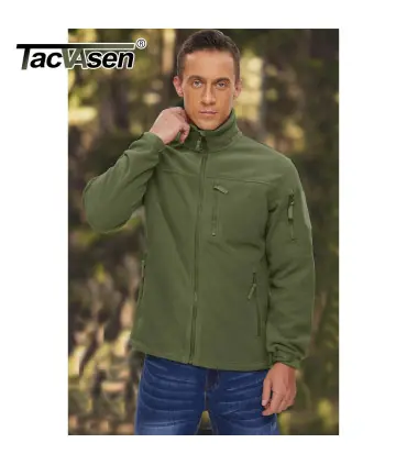 TACVASEN Veste polaire pour homme douce et chaude coupe-vent manteau zippé complet poches zippé
