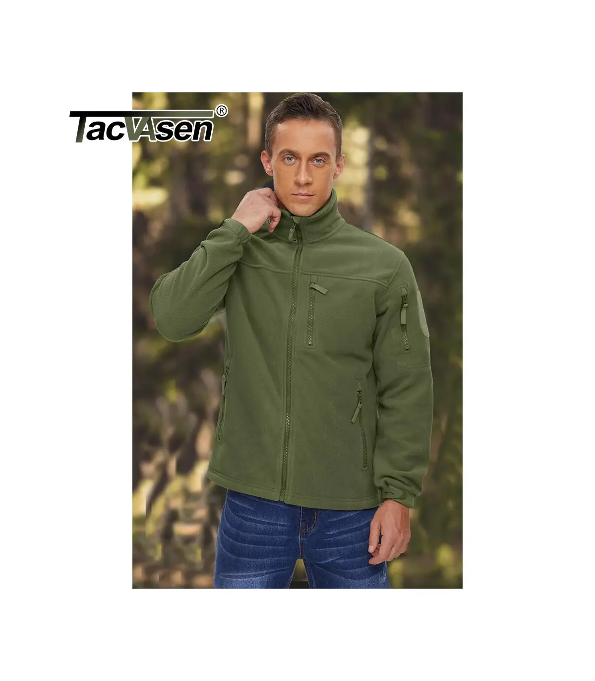 TACVASEN Veste polaire pour homme douce et chaude coupe-vent manteau zippé complet poches zippé