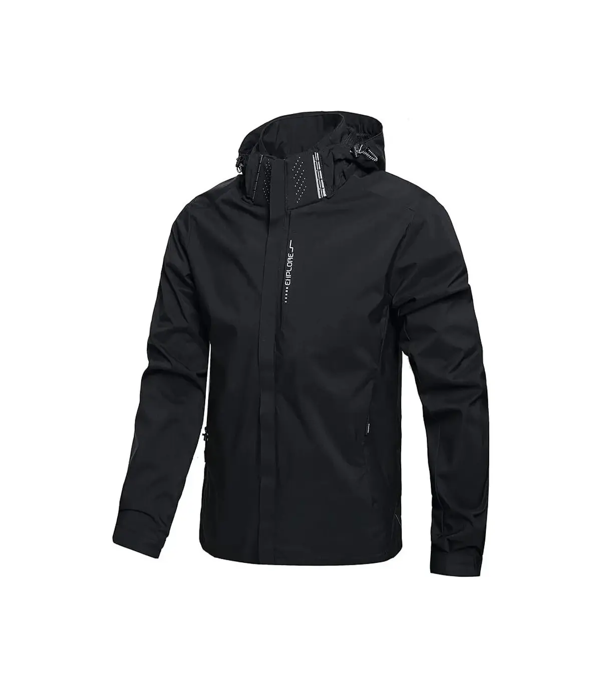 Veste de pluie imperméable légère pour hommes, imperméable d\'extérieur à capuche, veste coupe-v
