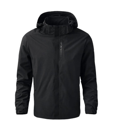 Veste de pluie imperméable légère pour hommes, imperméable d\'extérieur à capuche, veste coupe-v