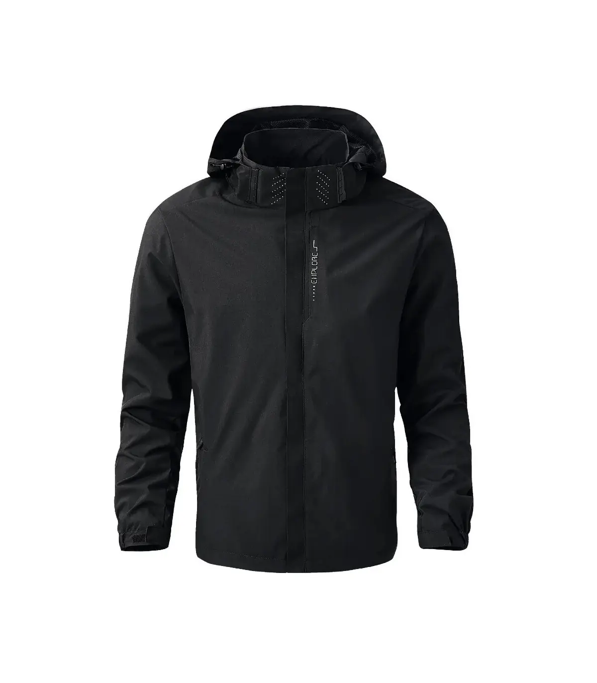 Veste de pluie imperméable légère pour hommes, imperméable d\'extérieur à capuche, veste coupe-v