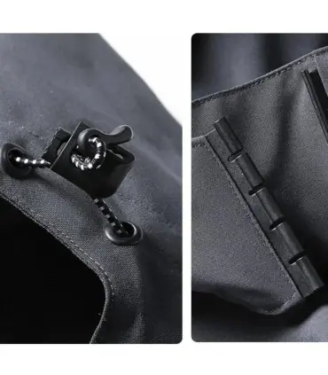 Veste de pluie imperméable légère pour hommes, imperméable d\'extérieur à capuche, veste coupe-v