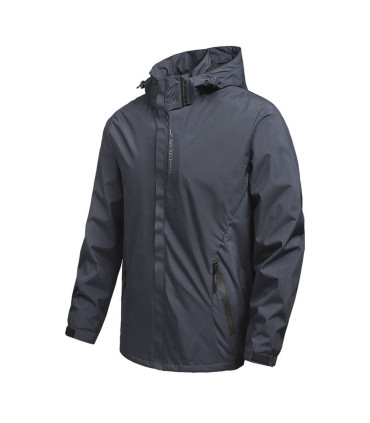 Veste de pluie imperméable légère pour hommes, imperméable d'extérieur à capuche, veste coupe-v