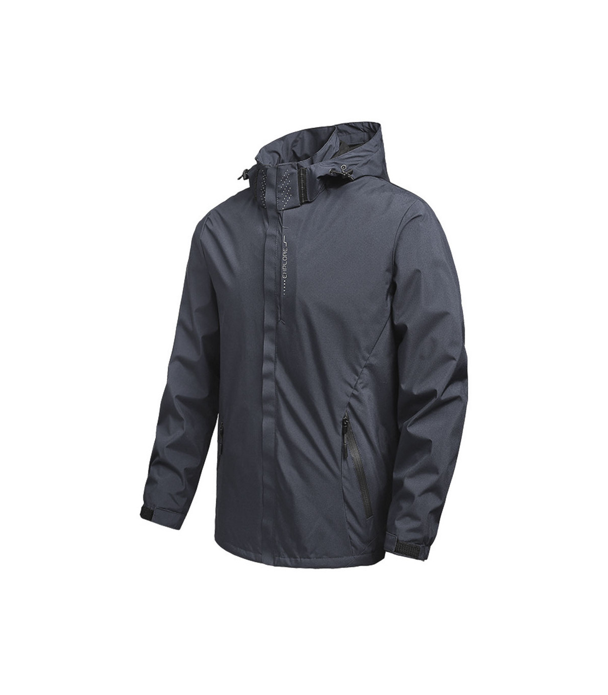 Veste de pluie imperméable légère pour hommes, imperméable d'extérieur à capuche, veste coupe-v