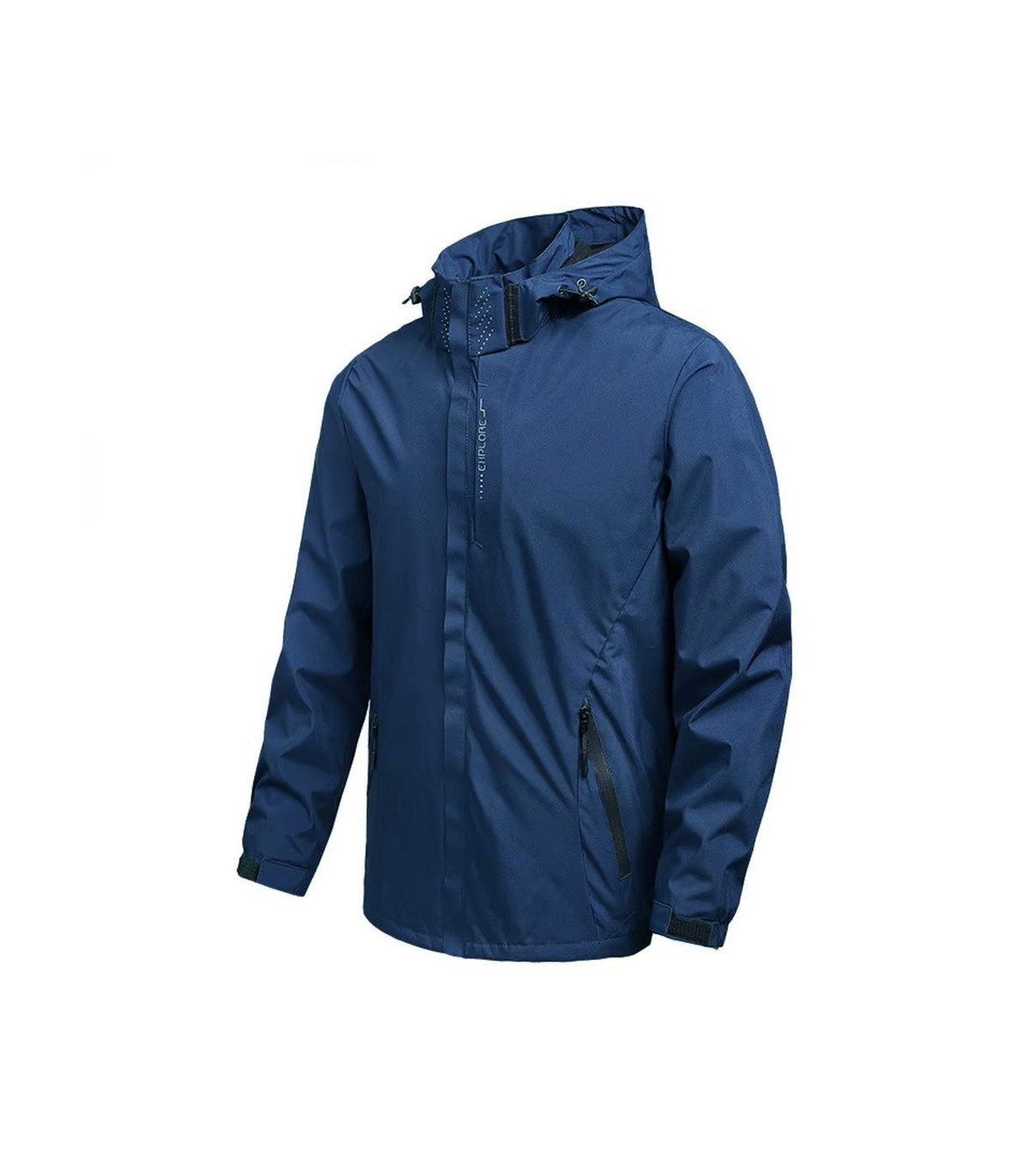 Veste de pluie imperméable légère pour hommes, imperméable d'extérieur à capuche, veste coupe-v