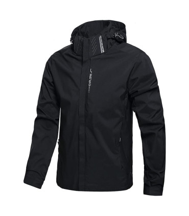 Veste de pluie imperméable légère pour hommes, imperméable d'extérieur à capuche, veste coupe-v