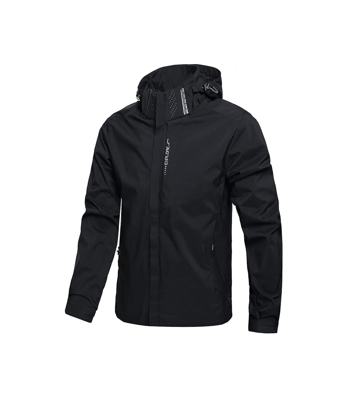Veste de pluie imperméable légère pour hommes, imperméable d'extérieur à capuche, veste coupe-v