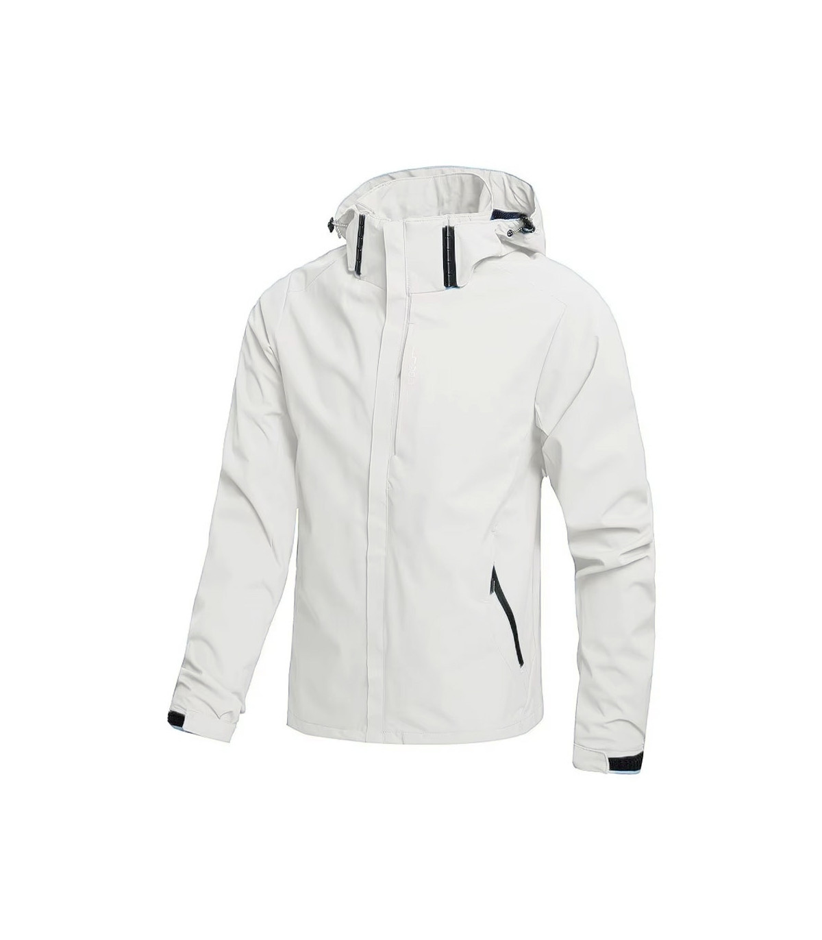 Veste de pluie imperméable légère pour hommes, imperméable d'extérieur à capuche, veste coupe-v