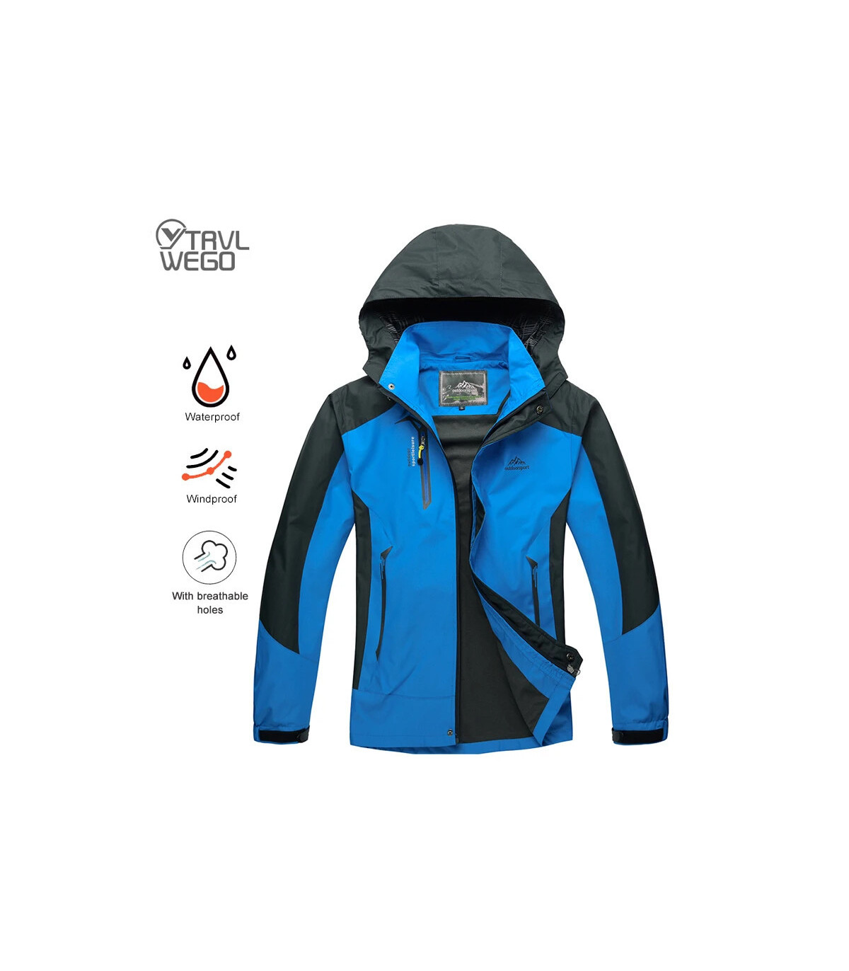 TRVLWEGO Camping randonnée veste hommes automne Sports de plein air manteaux escalade Trekking 