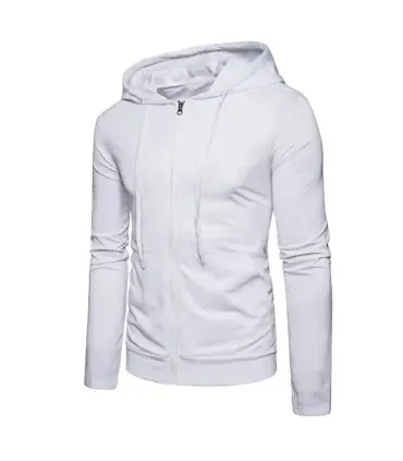 Veste à capuche à manches longues PVD pour hommes, fermeture à glissière, sweat-shirt Slim Fit,