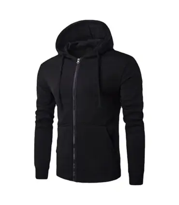 Veste à capuche à manches longues PVD pour hommes, fermeture à glissière, sweat-shirt Slim Fit,