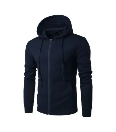 Veste à capuche à manches longues PVD pour hommes, fermeture à glissière, sweat-shirt Slim Fit,
