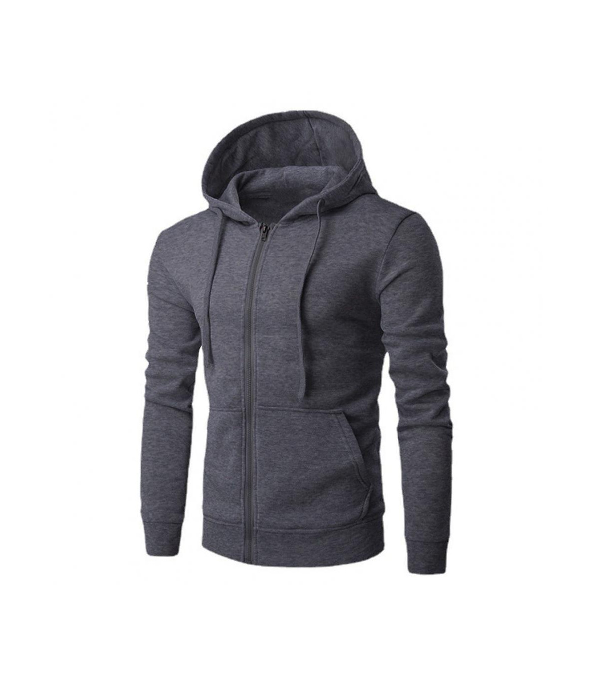 Giacca con cappuccio a maniche lunghe PVD per uomo, chiusura lampo, felpa Slim Fit.