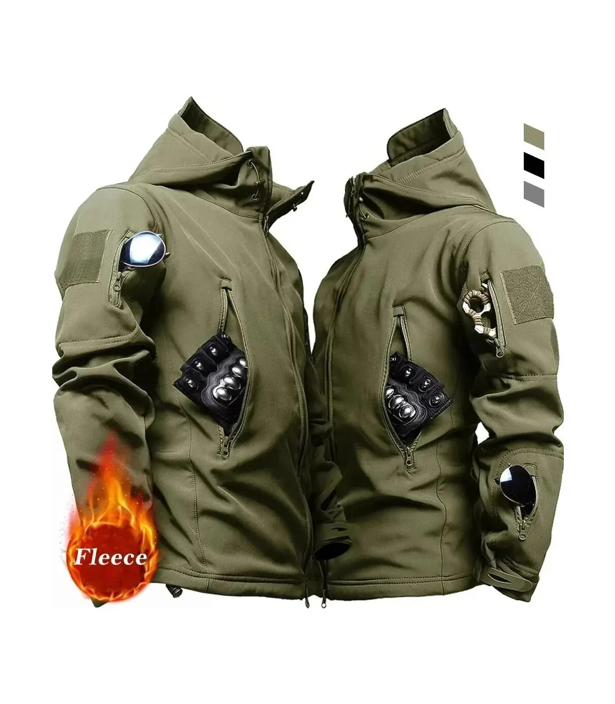 Veste militaire décontractée à capuche pour hommes, utilitaire d\'extérieur, mode peau de requin