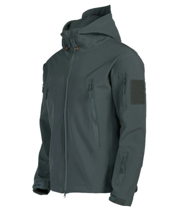 Casual military hooded jacket for men, outdoor utility, shark skin fashion