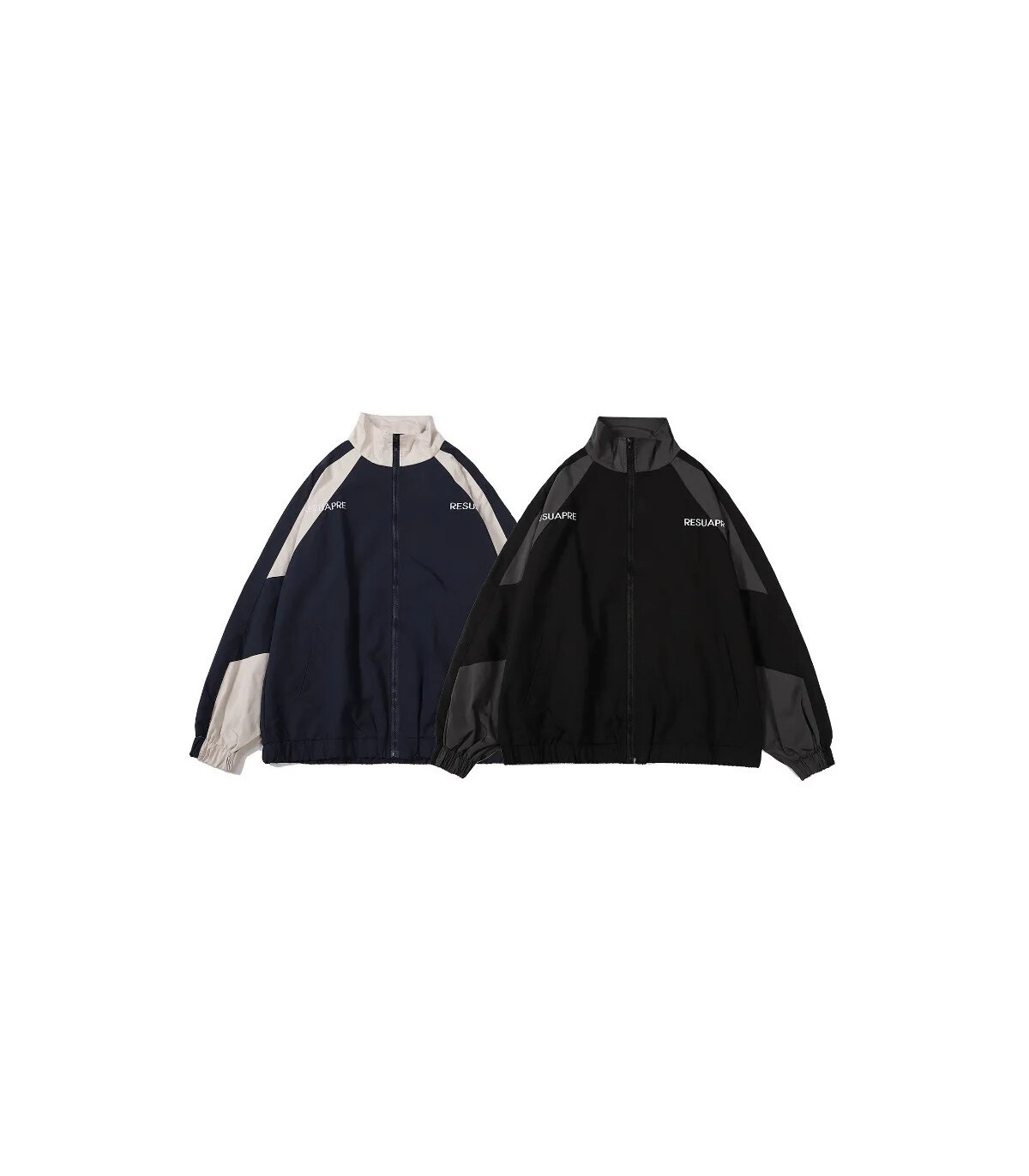 Hip Hop varsité veste hommes haute rue Patchwork couleur noir coupe-vent manteaux femmes printe