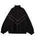 Hip Hop varsité veste hommes haute rue Patchwork couleur noir coupe-vent manteaux femmes printe