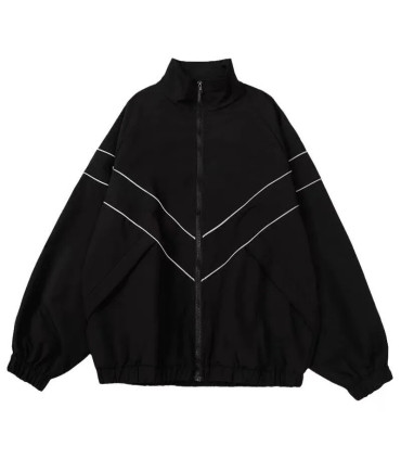 Hip Hop varsité veste hommes haute rue Patchwork couleur noir coupe-vent manteaux femmes printe