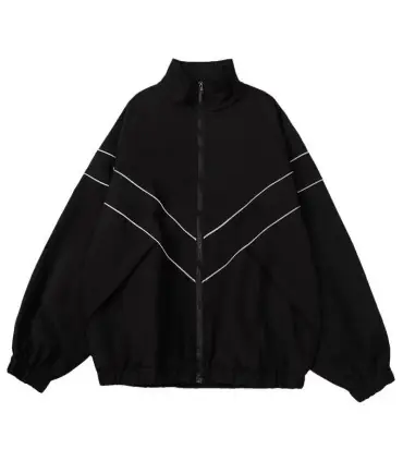 Hip Hop varsité veste hommes haute rue Patchwork couleur noir coupe-vent manteaux femmes printe