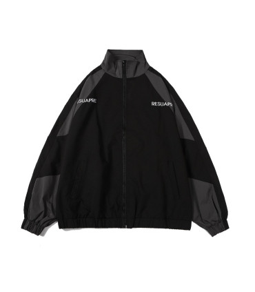 Hip Hop varsity jacket men high street Patchwork black color windbreaker coats women print