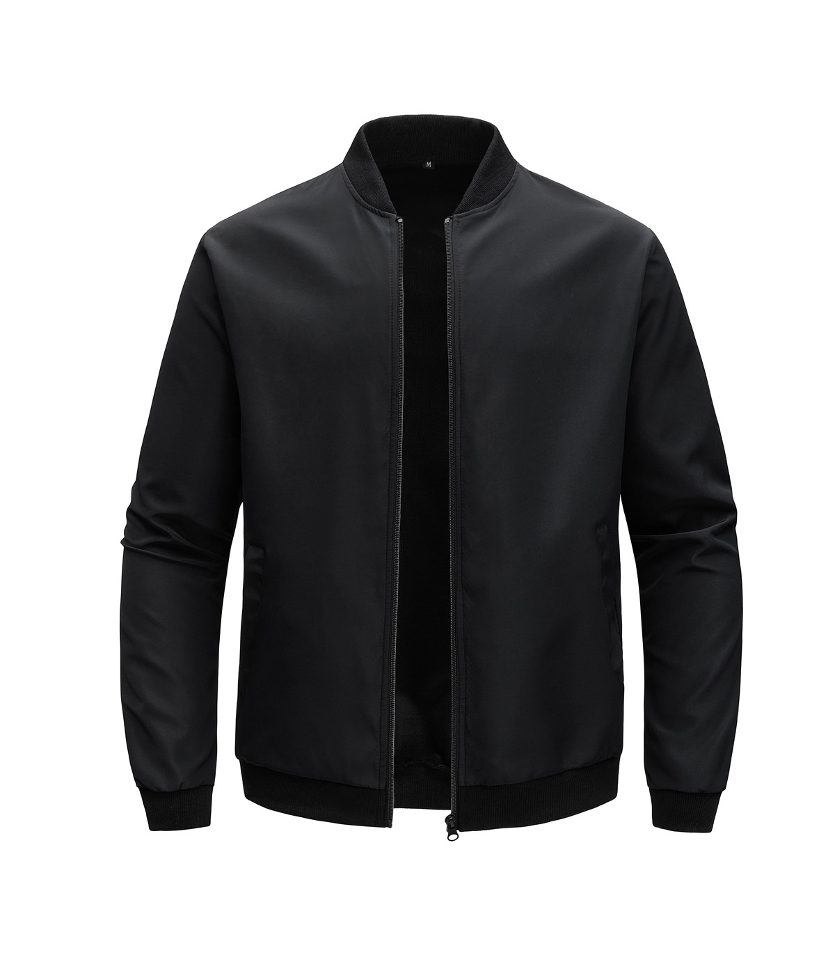 Loose short jacket with Baseball collar for men, solid color, casual thin coat for business