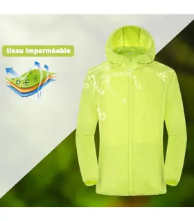 LNGXO Veste de randonnée imperméable unisexe,Homme Femme Camping Pêche Voyage Course à Pied Pro