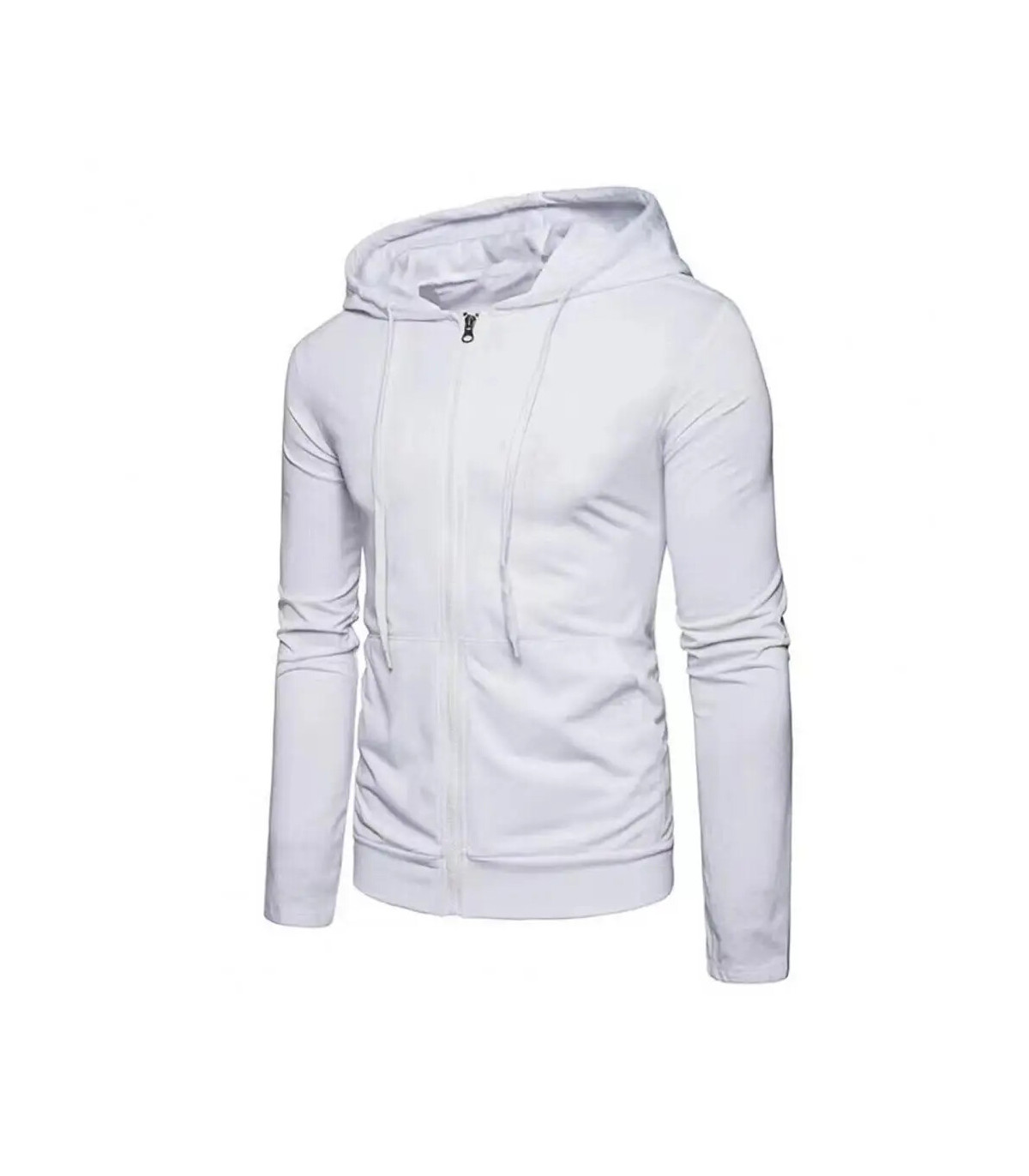 Veste à capuche à manches longues PVD pour hommes, fermeture à glissière, sweat-shirt Slim Fit,