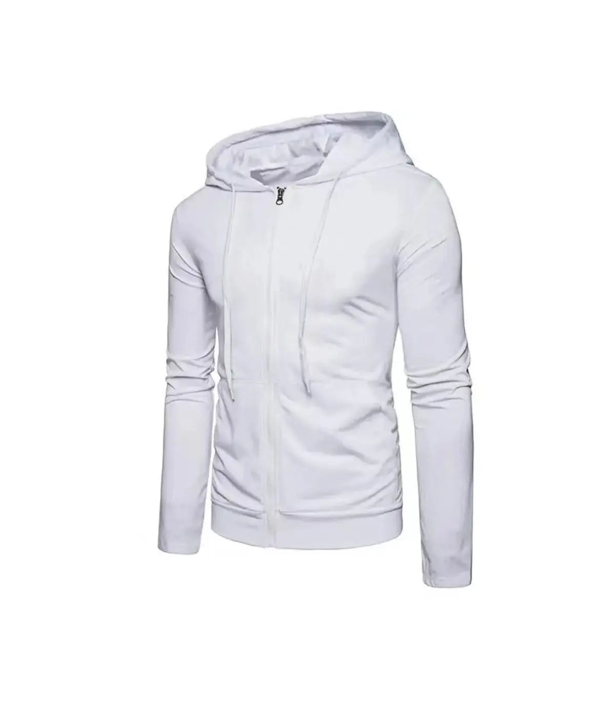 Veste à capuche à manches longues PVD pour hommes, fermeture à glissière, sweat-shirt Slim Fit,