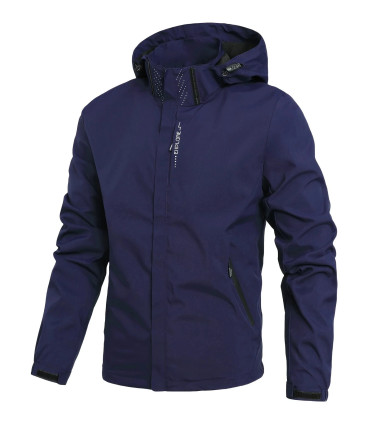 Veste de pluie imperméable légère pour hommes, imperméable d\'extérieur à capuche, veste coupe-v