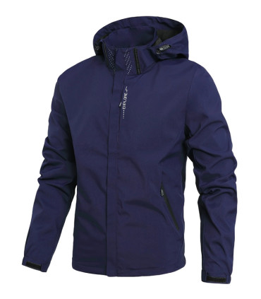 Giacca impermeabile leggera da uomo, impermeabile da esterno con cappuccio, giacca a vento.