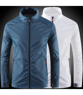 Vêtements de protection solaire pour hommes, ultra-fin, respirant, en soie glacée, tendance, ré