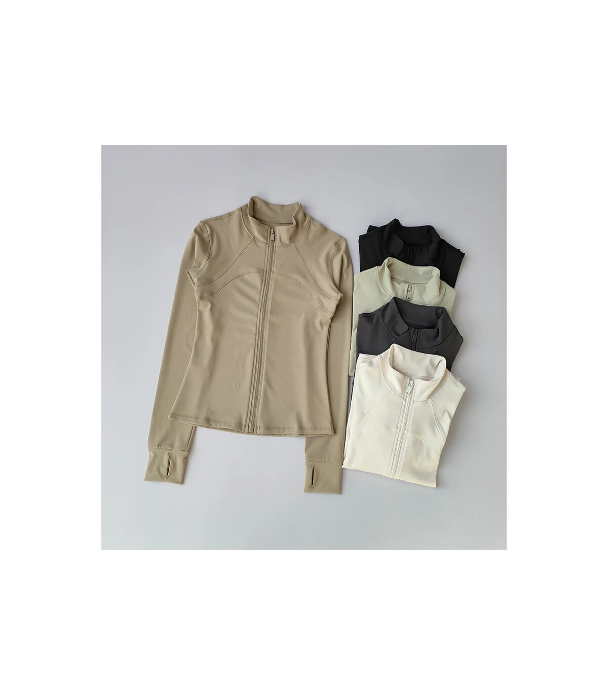 Costume de Yoga pour femmes, haut de gamme, col montant, manches longues, veste de sport, cours