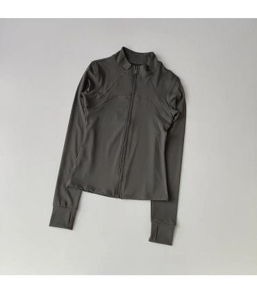 Costume de Yoga pour femmes, haut de gamme, col montant, manches longues, veste de sport, cours