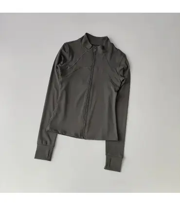 Costume de Yoga pour femmes, haut de gamme, col montant, manches longues, veste de sport, cours