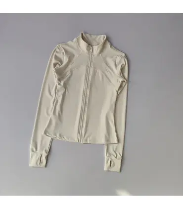 Costume de Yoga pour femmes, haut de gamme, col montant, manches longues, veste de sport, cours