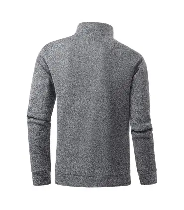 Sweat-shirts demi-zip pour hommes, pulls à manches longues de couleur unie, col roulé, streetwe