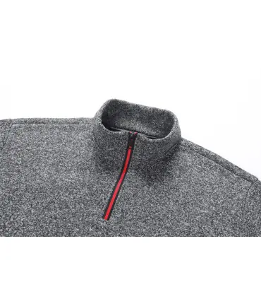 Sweat-shirts demi-zip pour hommes, pulls à manches longues de couleur unie, col roulé, streetwe