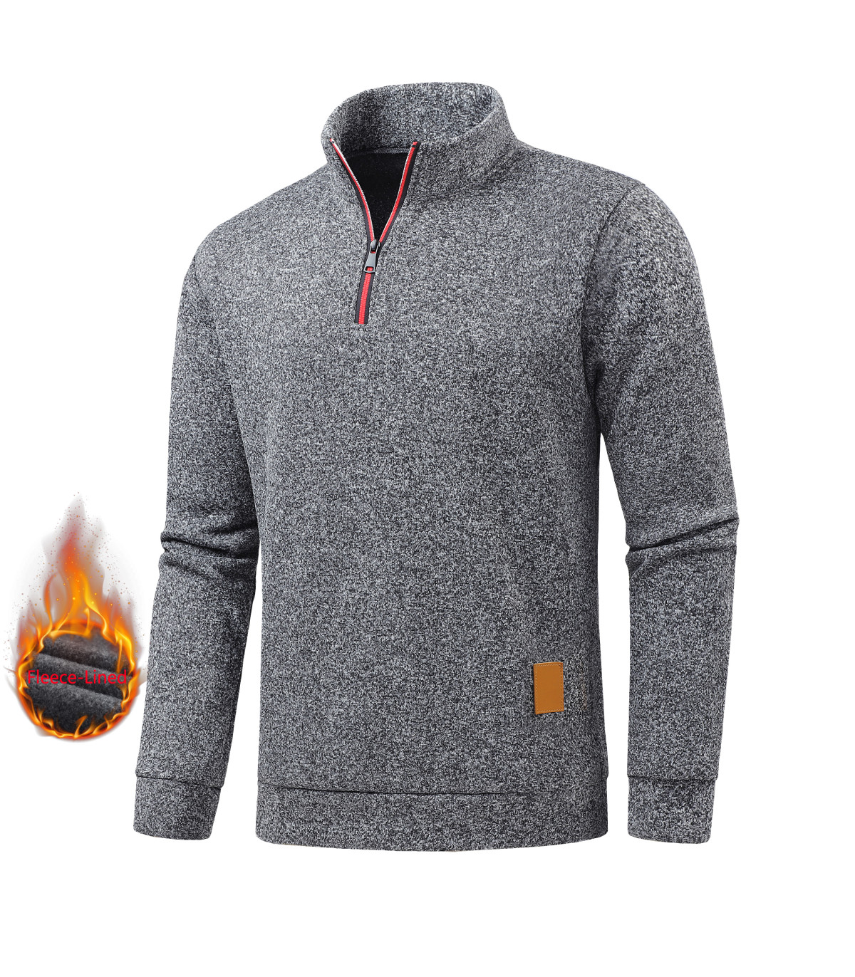 Felpe a mezza zip per uomini, maglioni a maniche lunghe monocolore, collo alto, streetwear.
