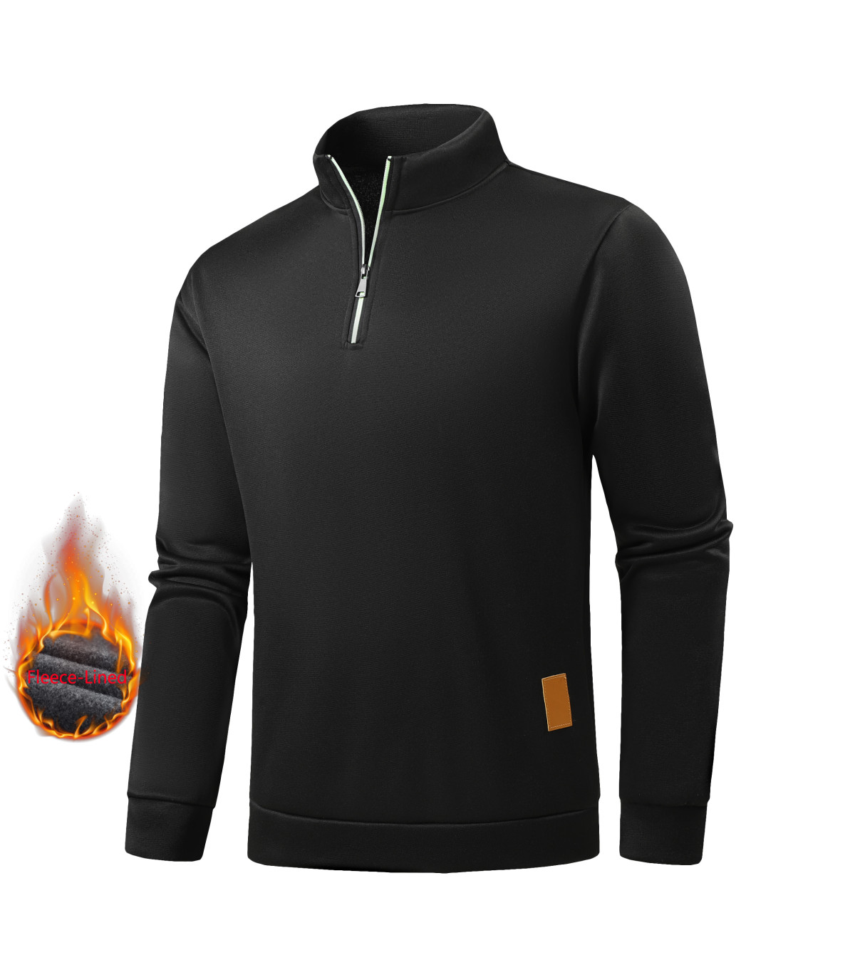 Felpe a mezza zip per uomini, maglioni a maniche lunghe monocolore, collo alto, streetwear.