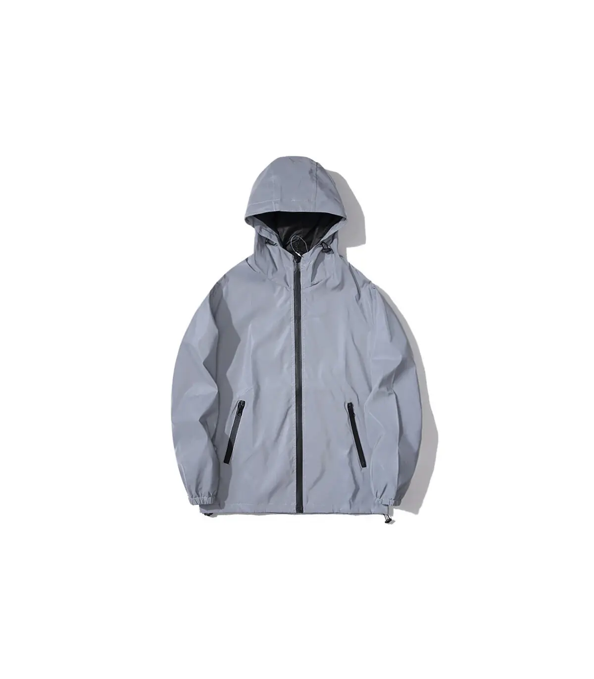 Vestes réfléchissantes de nuit pour hommes, coupe-vent en Double tissu, à capuche, Hip Hop, dan