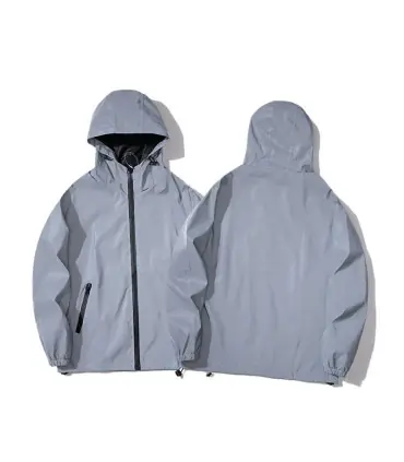 Vestes réfléchissantes de nuit pour hommes, coupe-vent en Double tissu, à capuche, Hip Hop, dan