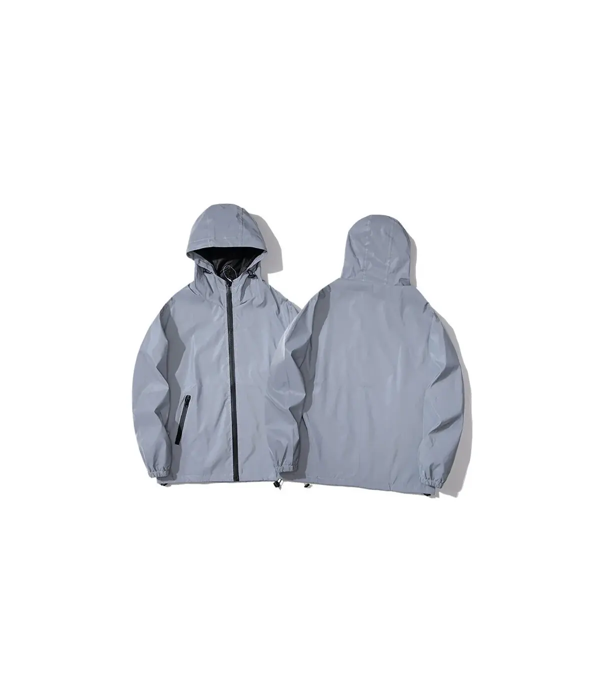 Vestes réfléchissantes de nuit pour hommes, coupe-vent en Double tissu, à capuche, Hip Hop, dan