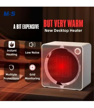 [Silver EU] Chauffage électrique portatif de bureau à domicile MSS-souffleur d\'air chaud intell