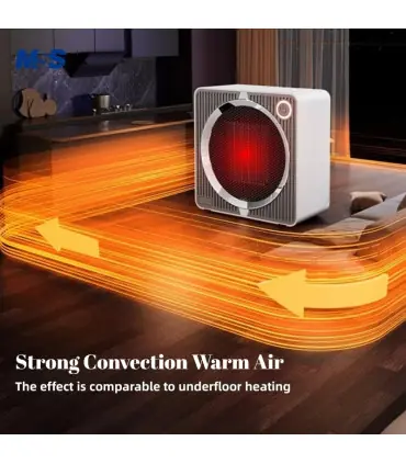 [Silver EU] Chauffage électrique portatif de bureau à domicile MSS-souffleur d\'air chaud intell